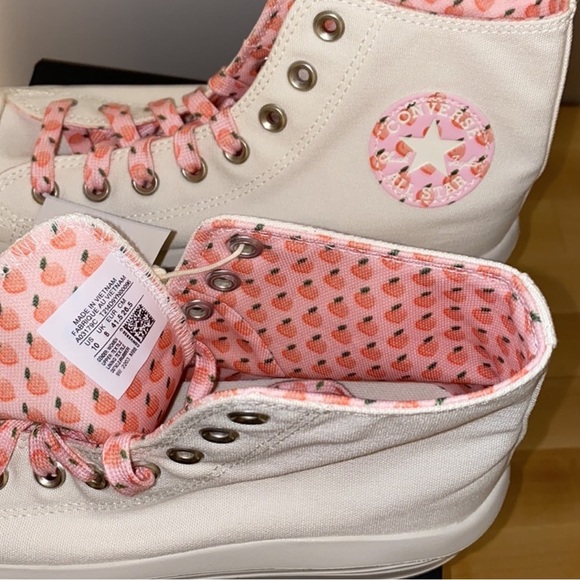converse egret cream platform sneaker shoe peaches off white new in box size 10 - Picture 4 of 4
